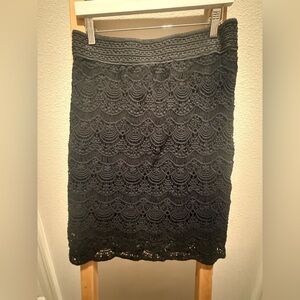 EUC Black Crochet Lace Pencil Skirt – Size L